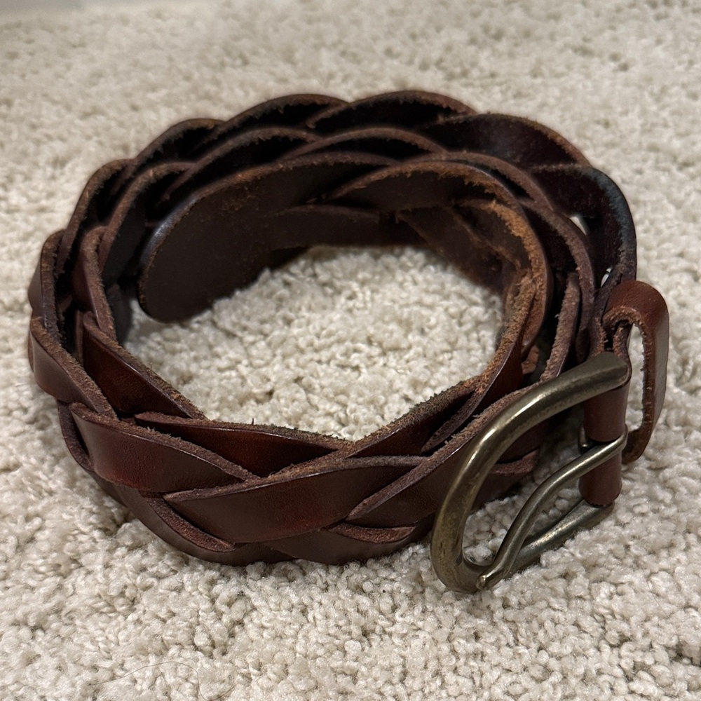 Abercrombie & Fitch Braided Brown Leather Belt